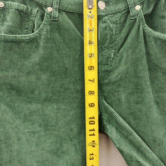 7 FOR ALL MANKIND Men's 30x31 Corduroy Slimmy Slim Tapered Hunter Green $218MSRP - Picture 8 of 10